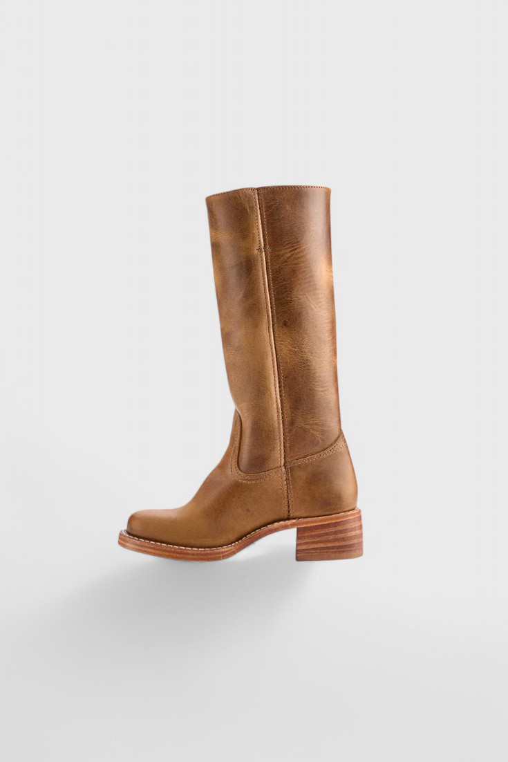 Knielange Stiefel - Damen Weite Wade Stiefel mit Blockabsatz