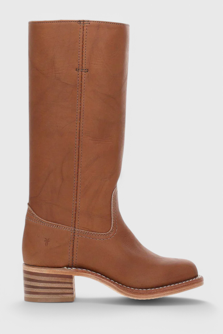 Knielange Stiefel - Damen Weite Wade Stiefel mit Blockabsatz