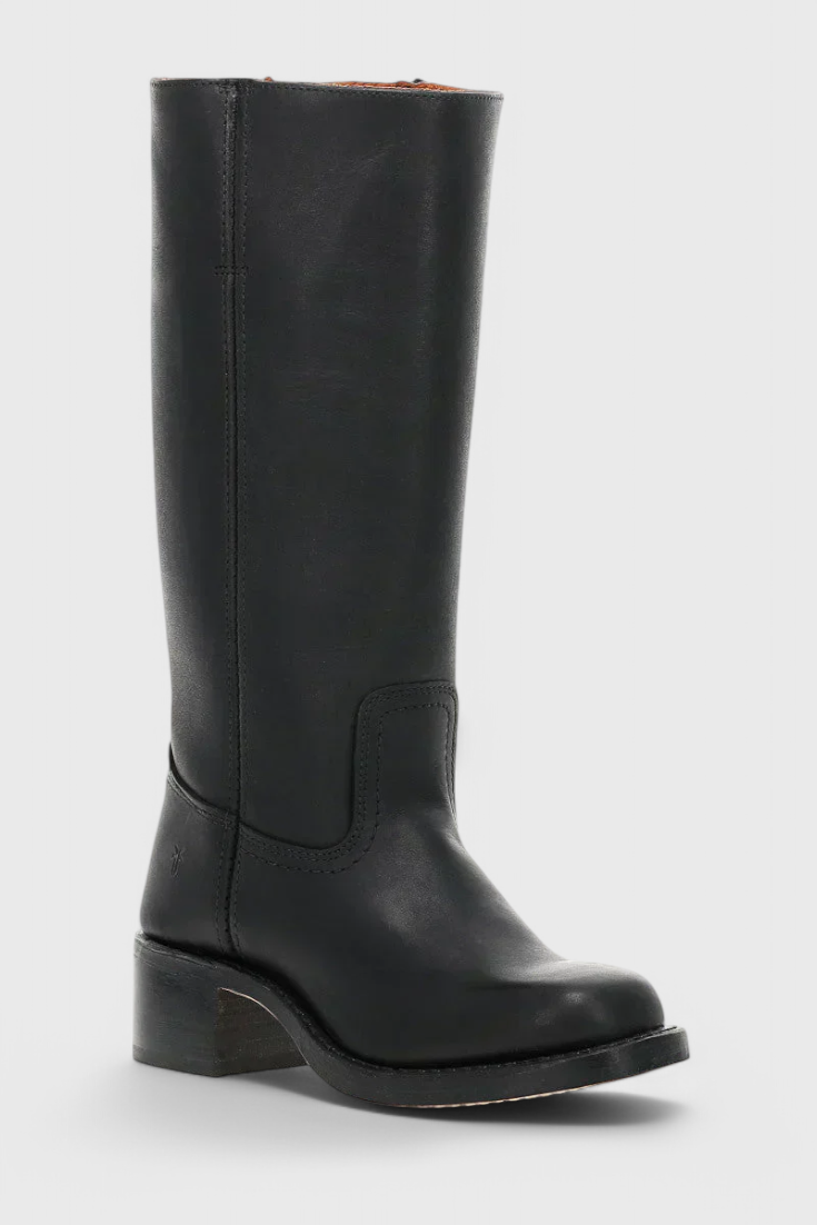 Knielange Stiefel - Damen Weite Wade Stiefel mit Blockabsatz
