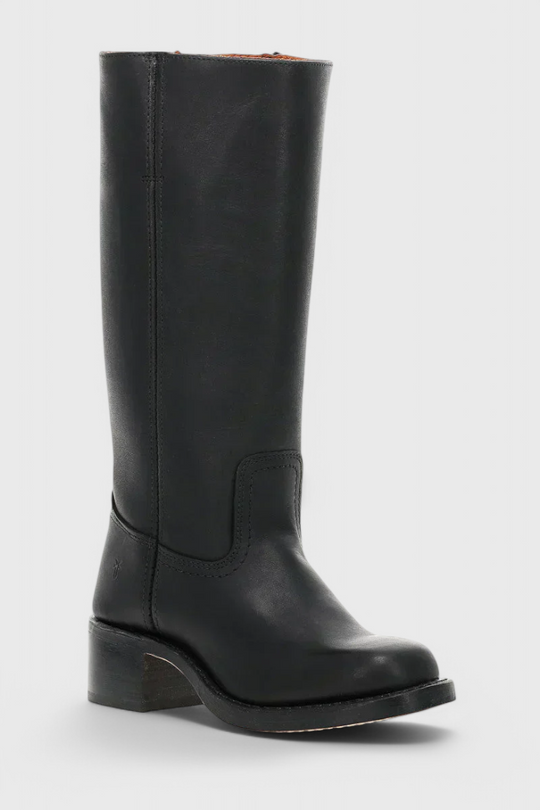 Knielange Stiefel - Damen Weite Wade Stiefel mit Blockabsatz