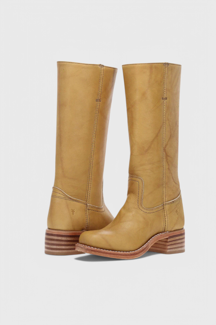 Knielange Stiefel - Damen Weite Wade Stiefel mit Blockabsatz