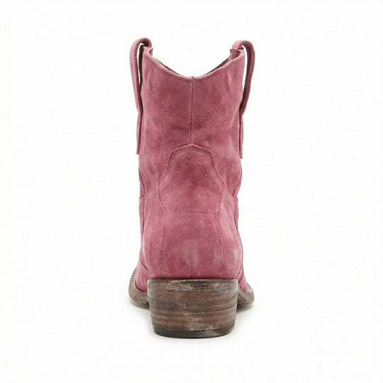 Kurze Cowboy-Stiefel | Western | Wildleder | Knöchel-Stiefel | Damenstiefel