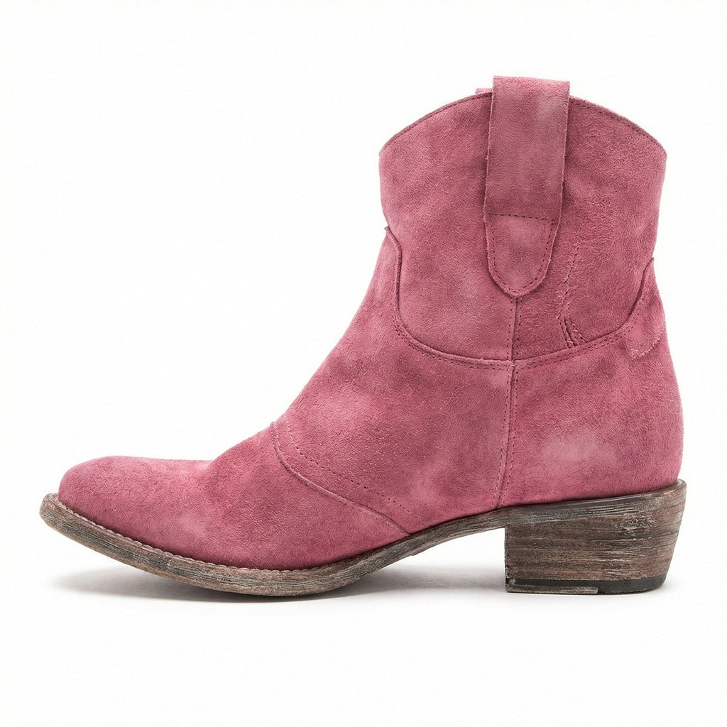 Kurze Cowboy-Stiefel | Western | Wildleder | Knöchel-Stiefel | Damenstiefel