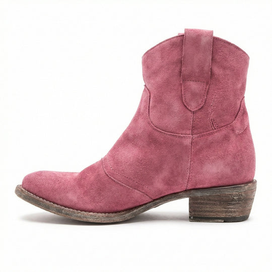 Kurze Cowboy-Stiefel | Western | Wildleder | Knöchel-Stiefel | Damenstiefel