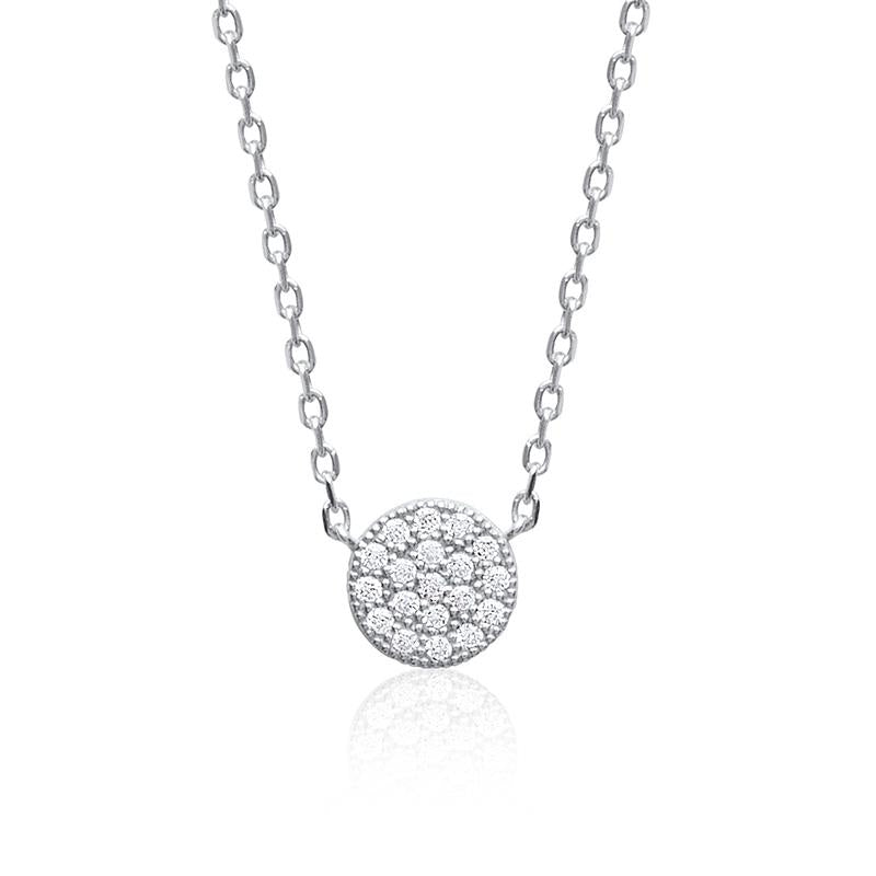 Kreiskette Plättchen mit Zirkonia aus Silber | Shop Nory
