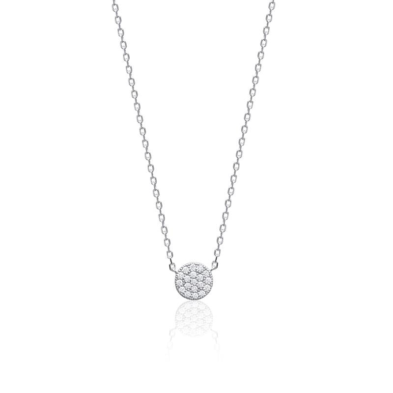 Kreiskette Plättchen mit Zirkonia aus Silber | Shop Nory