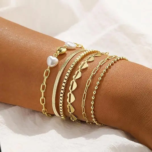 Gold Beschichtete Armbänder Stapel | Shop Nory