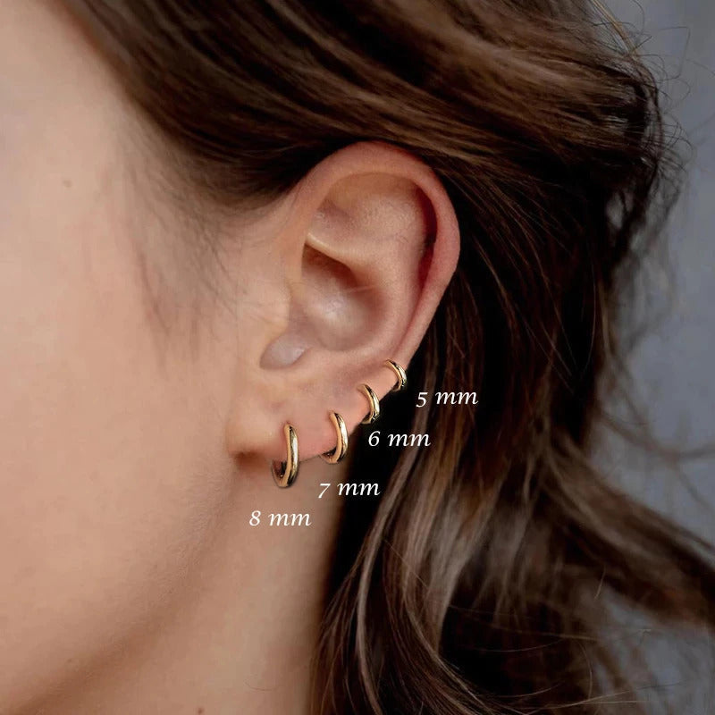 925 Sterling Silver Rose Gold Kleine Creolen | Shop Nory