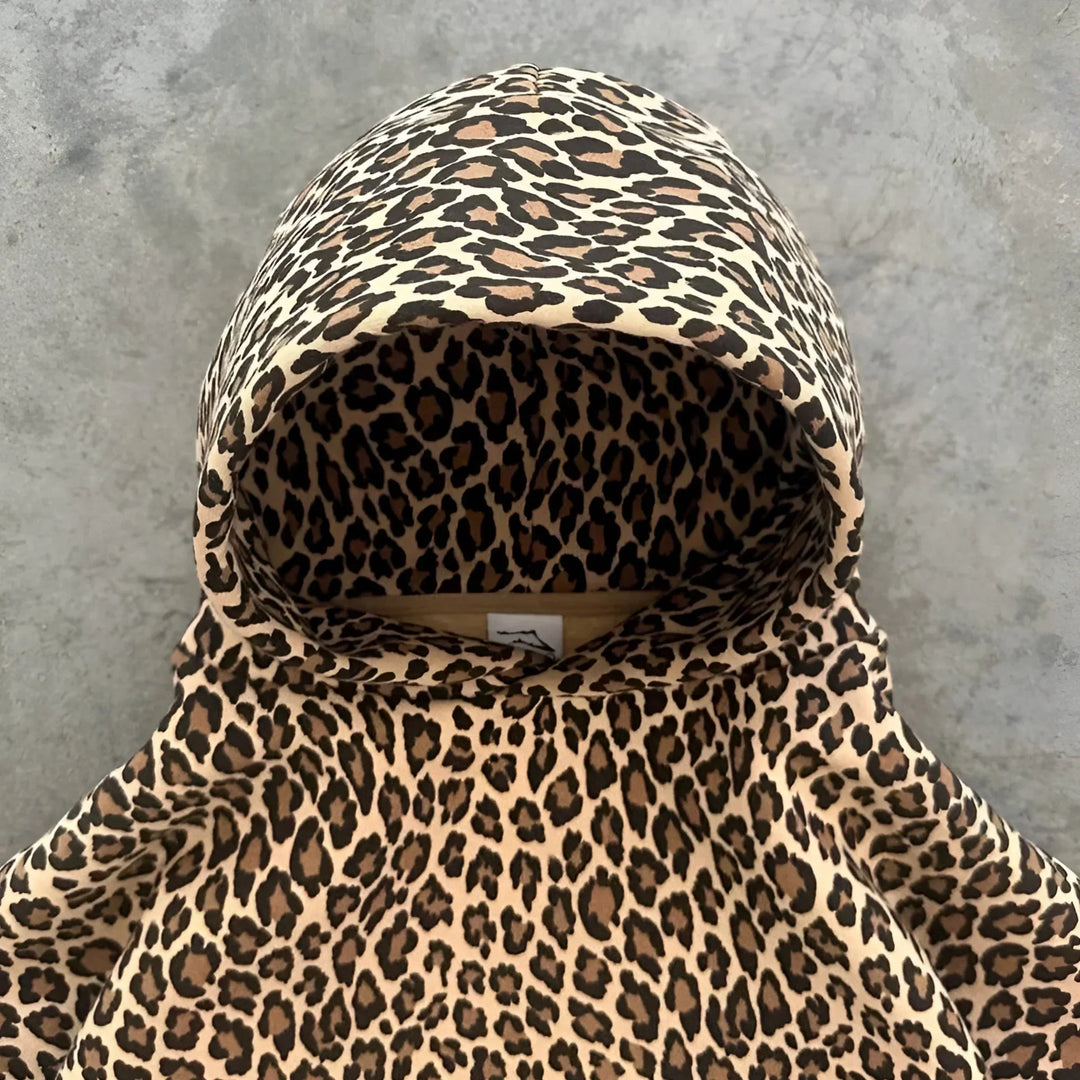 Luxe Damen Kapuzenpullover mit Pantherdruck