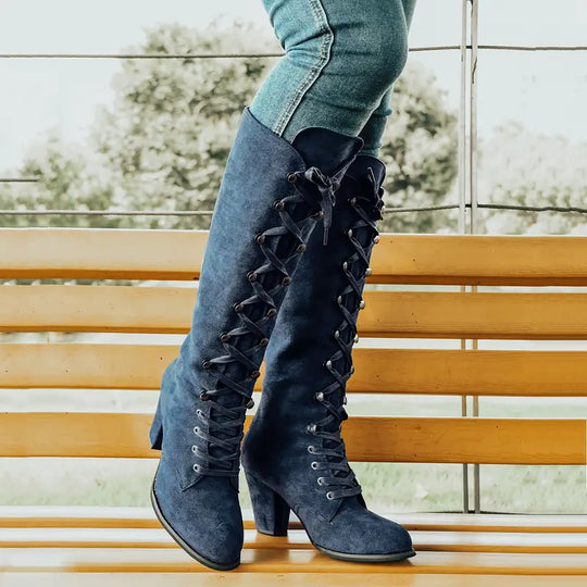 Langer Damen-Stiefel mit hohem Absatz