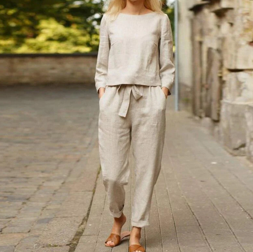 Sommerkleid-Set für Frauen aus Baumwolle