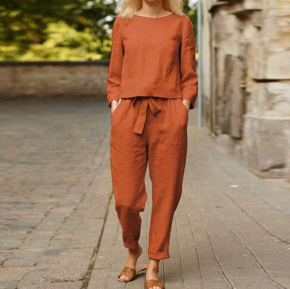 Sommerkleid-Set für Frauen aus Baumwolle