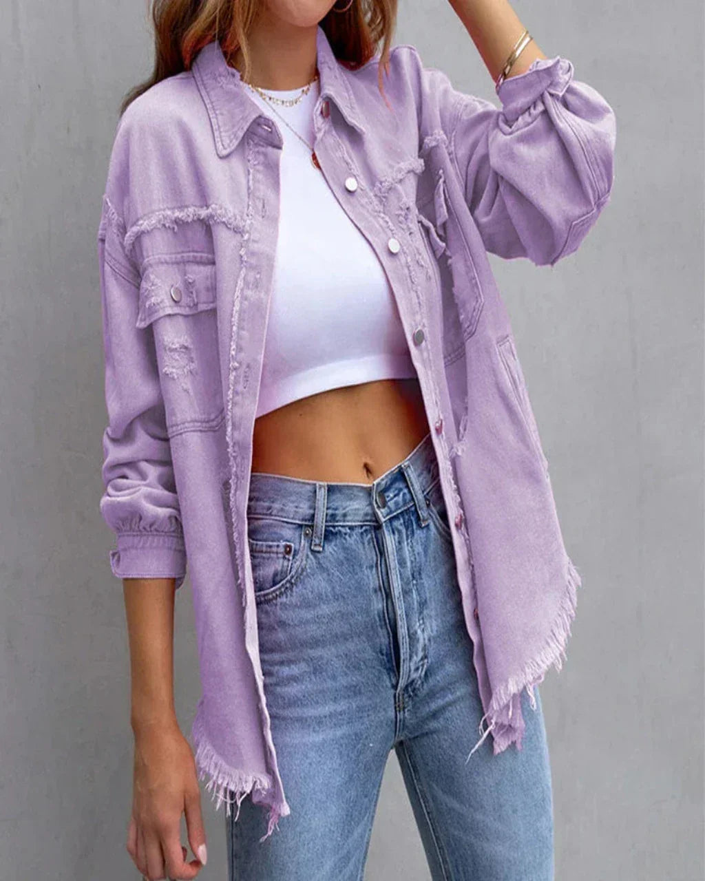 Shopnory | Zerrissene Jeansjacke