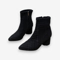 Absatzstiefel - Damen Stiefeletten mit Blockabsatz und spitzer Zehe