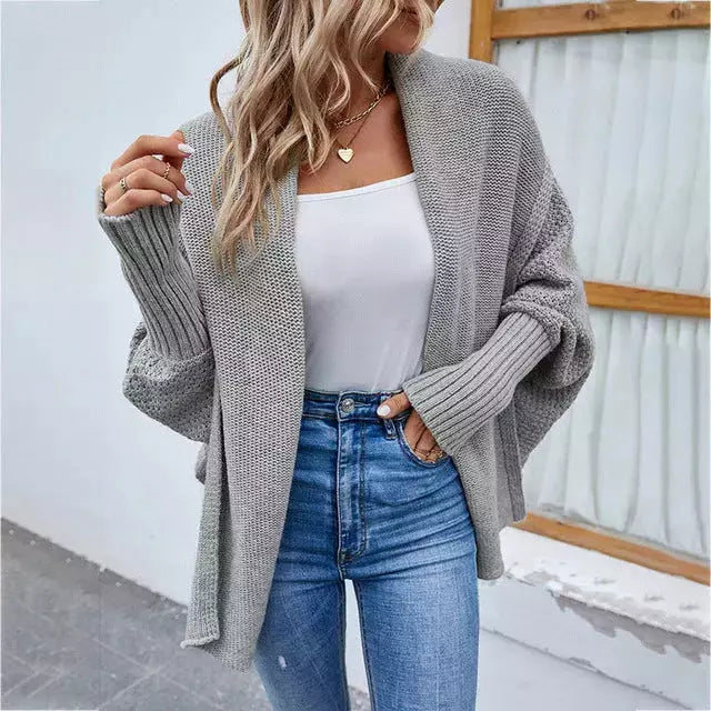 Einfarbige Elegante Strickjacke für Alltag
