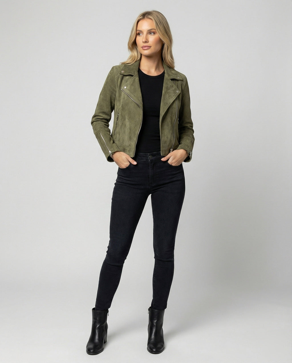 Damen Wildleder Bikerjacke