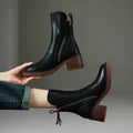 Lederstiefel | Blockabsatz | Schmale Knöchel | Absatzstiefel | Damenstiefel