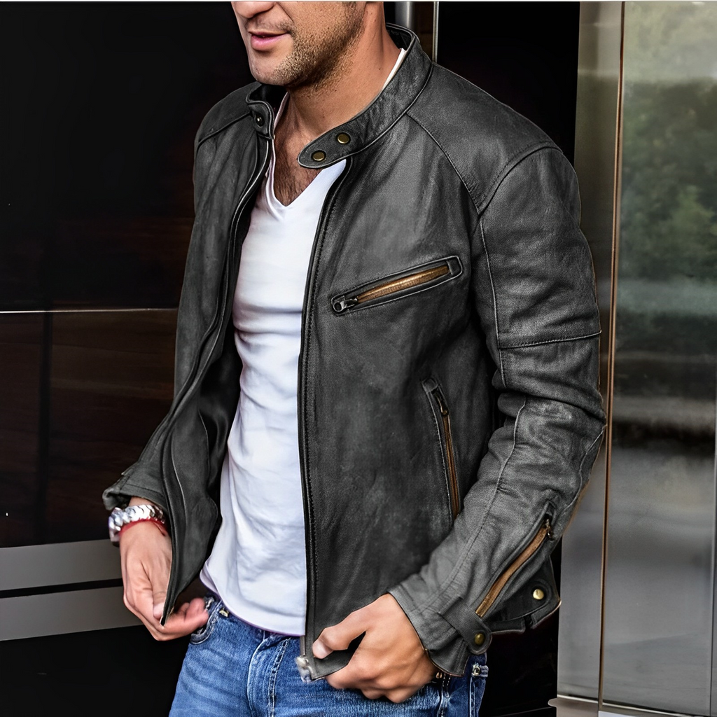 Stylische Premium Lederjacke