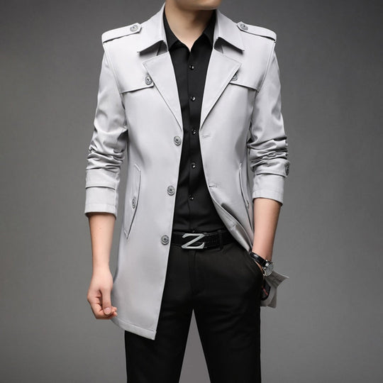 Herren Stilvoller Trenchcoat - Wasserdicht & Winddicht
