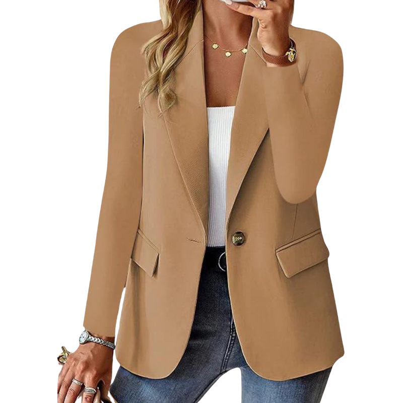 Eleganter Blazer mit Ein-Knopf-Verschluss und Taillierter Passform für Damen