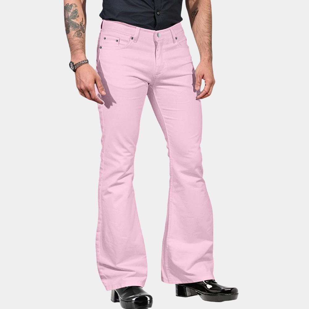 Schlaghosen Hohe Taille Maßgeschneiderte Passform Baumwollmischung Retro Stil