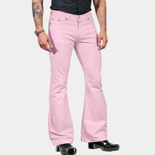 Schlaghosen Hohe Taille Maßgeschneiderte Passform Baumwollmischung Retro Stil
