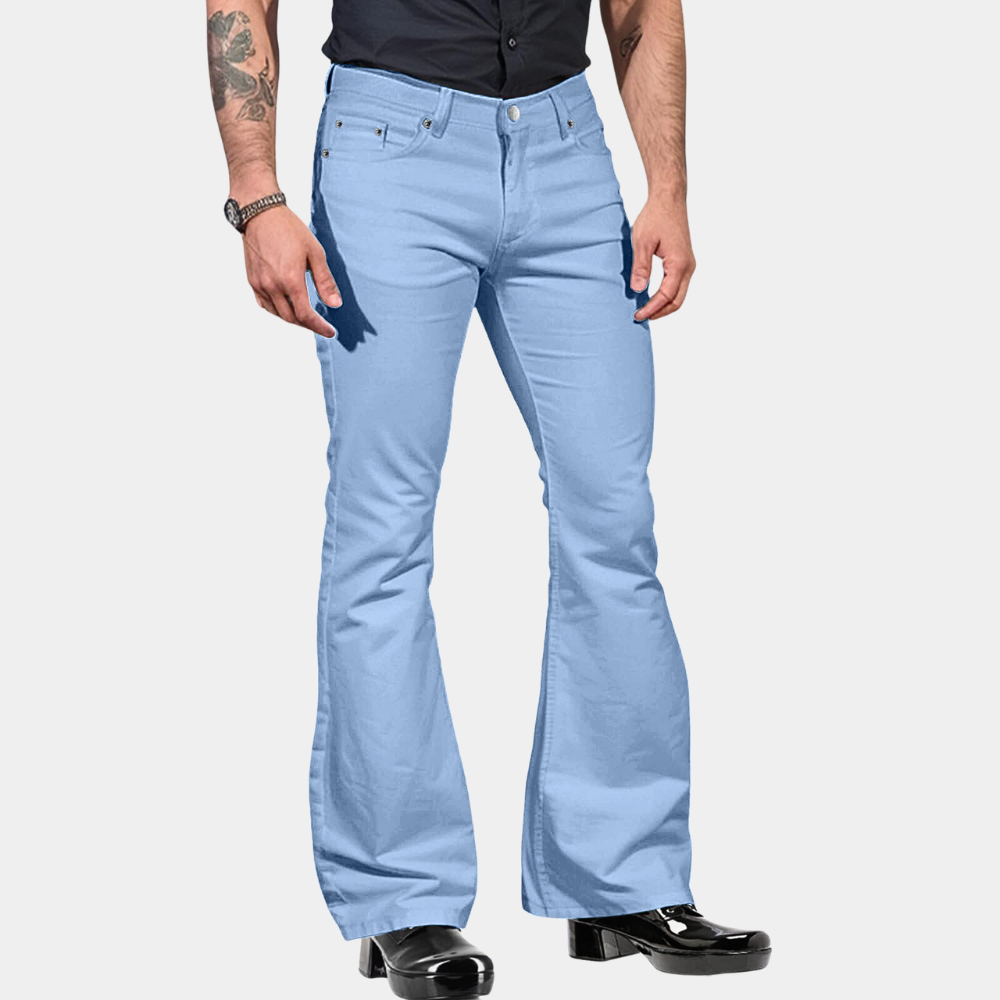 Schlaghosen Hohe Taille Maßgeschneiderte Passform Baumwollmischung Retro Stil
