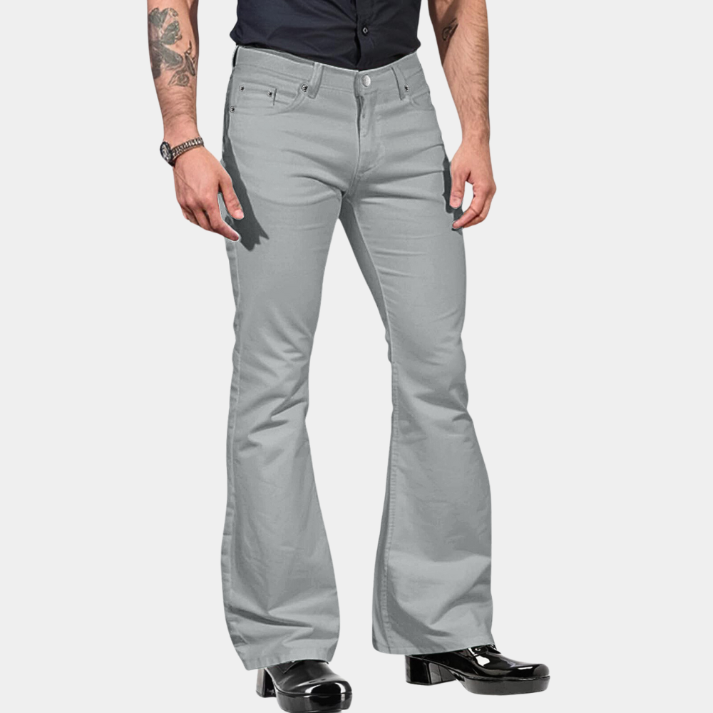 Schlaghosen Hohe Taille Maßgeschneiderte Passform Baumwollmischung Retro Stil