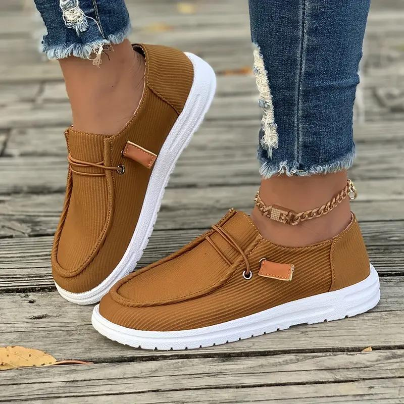 Loafers, Slip On, Leicht, Damenschuhe, Segeltuchschuhe