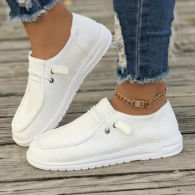 Loafers, Slip On, Leicht, Damenschuhe, Segeltuchschuhe