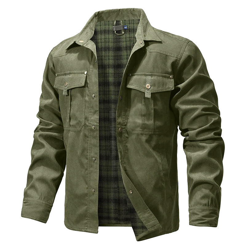 Flanell Gefütterte Hemdjacke für Herren