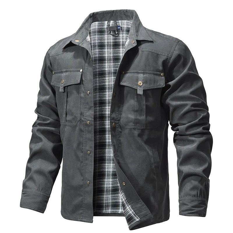 Flanell Gefütterte Hemdjacke für Herren