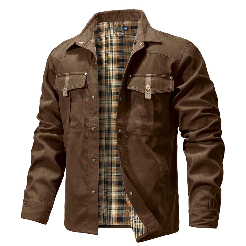 Flanell Gefütterte Hemdjacke für Herren