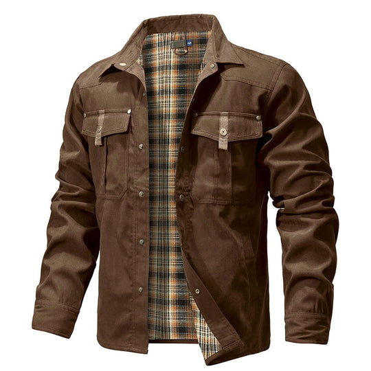 Flanell Gefütterte Hemdjacke für Herren