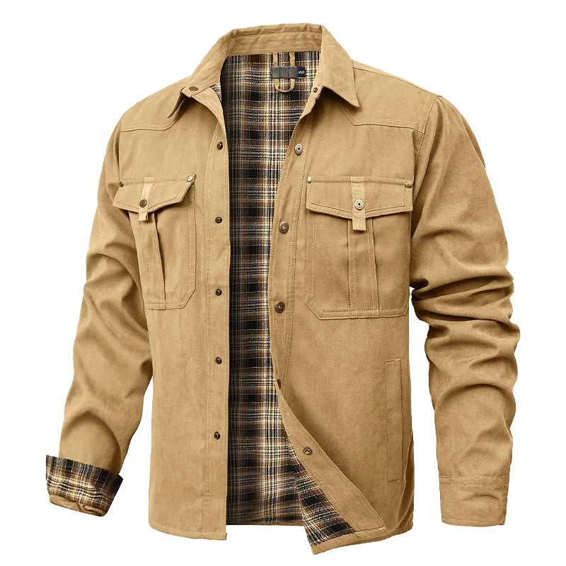 Flanell Gefütterte Hemdjacke für Herren