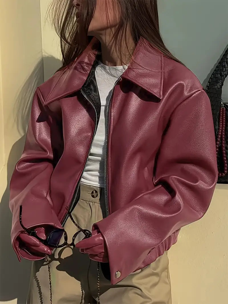 Damen Relaxed Fit Zip-Up Bomberjacke