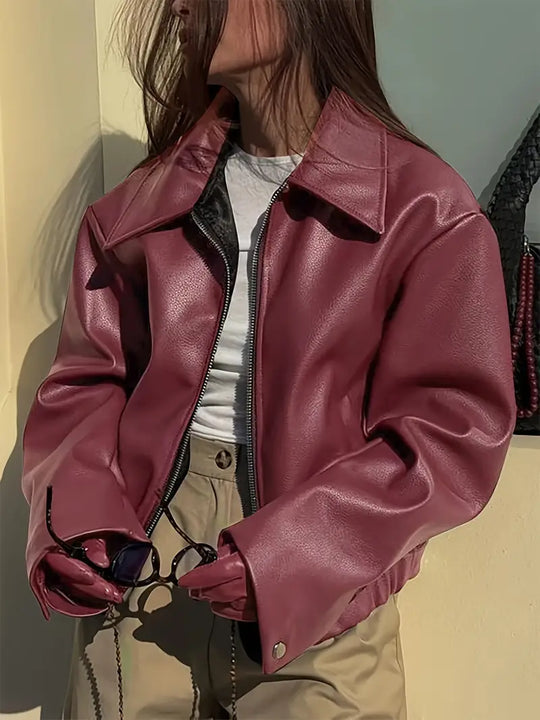 Damen Relaxed Fit Zip-Up Bomberjacke