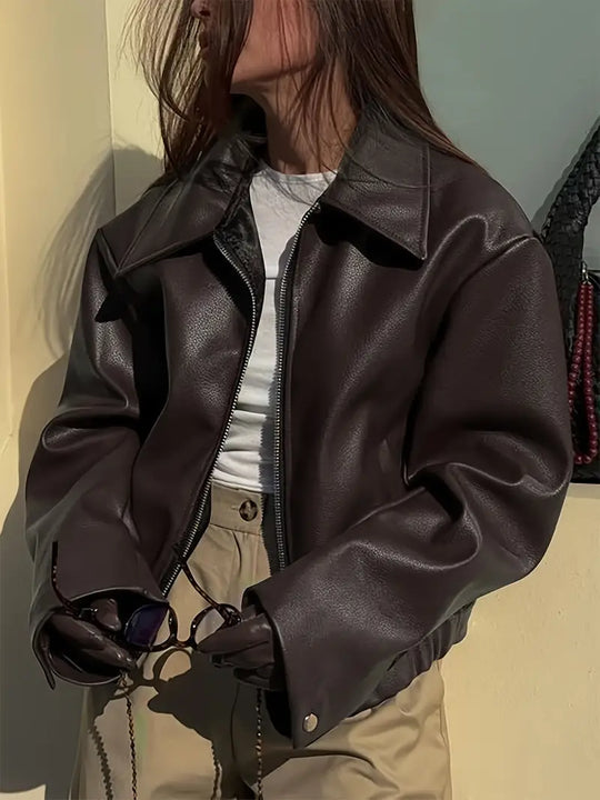 Damen Relaxed Fit Zip-Up Bomberjacke