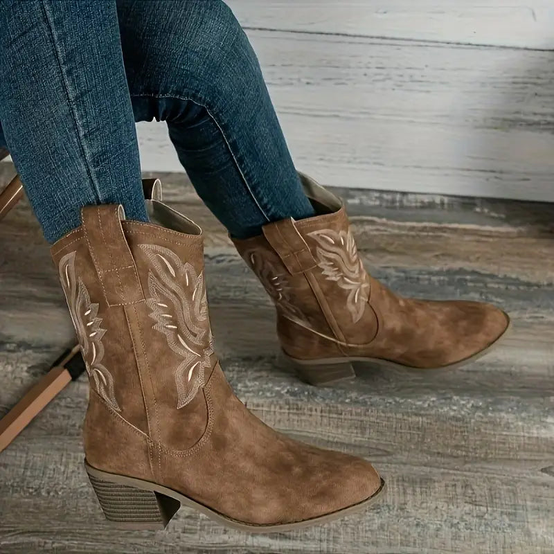 Cowboy Damen Stiefeletten mit Absatz