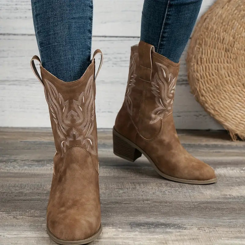 Cowboy Damen Stiefeletten mit Absatz