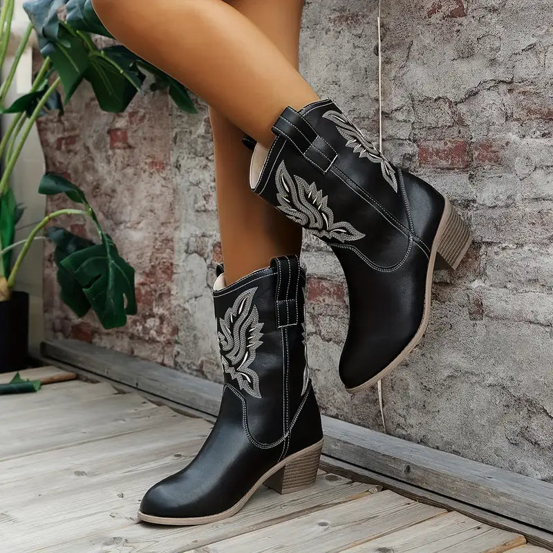 Cowboy Damen Stiefeletten mit Absatz