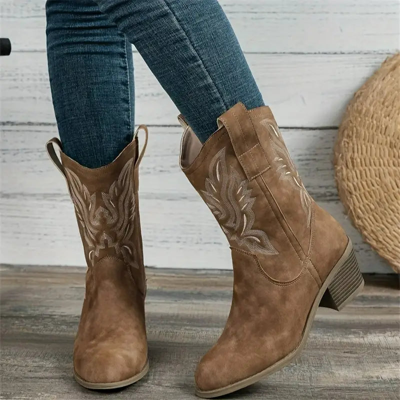 Cowboy Damen Stiefeletten mit Absatz