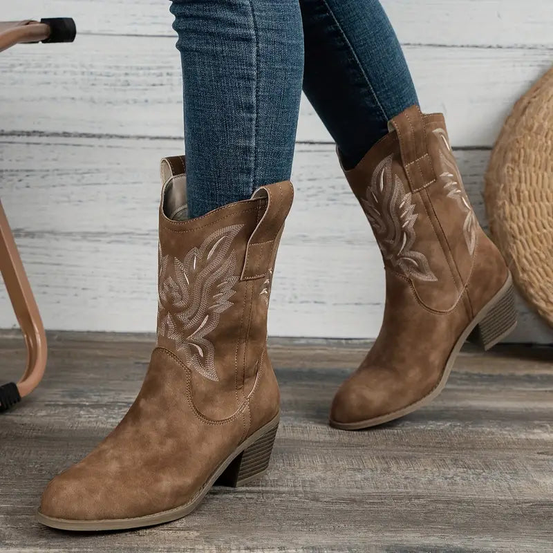 Cowboy Damen Stiefeletten mit Absatz