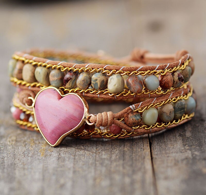 Rhodochrosit Heilender Herzarmband | Shop Nory