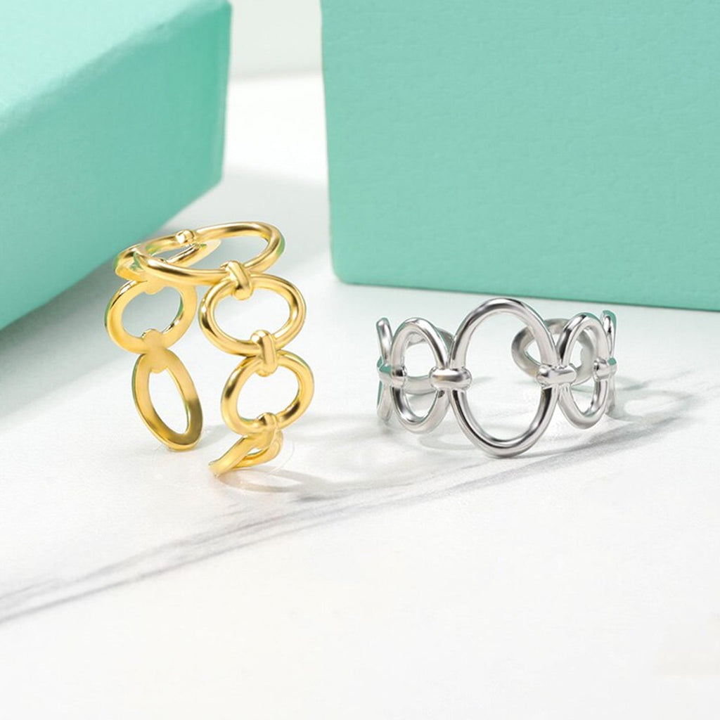 Einfacher geometrischer Edelstahlring | Shop Nory