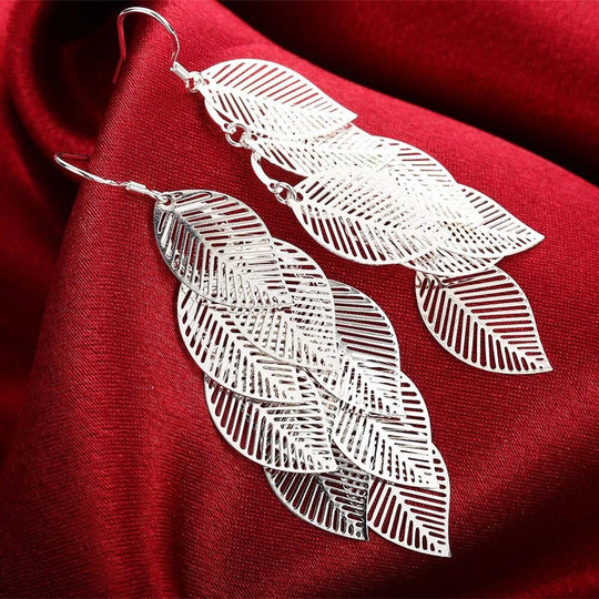 Filigrane geschichtete Ohrringe mit Blättern | Shop Nory