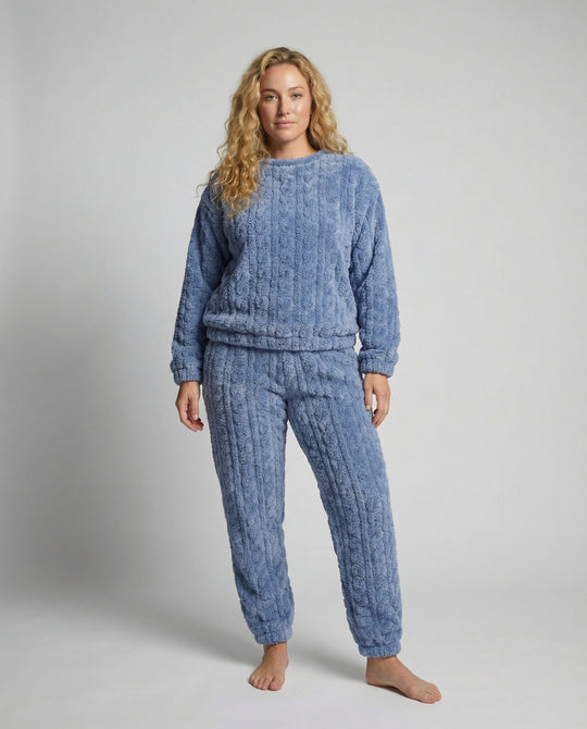 Kuscheliges Damen Fleece-Pyjama-Set