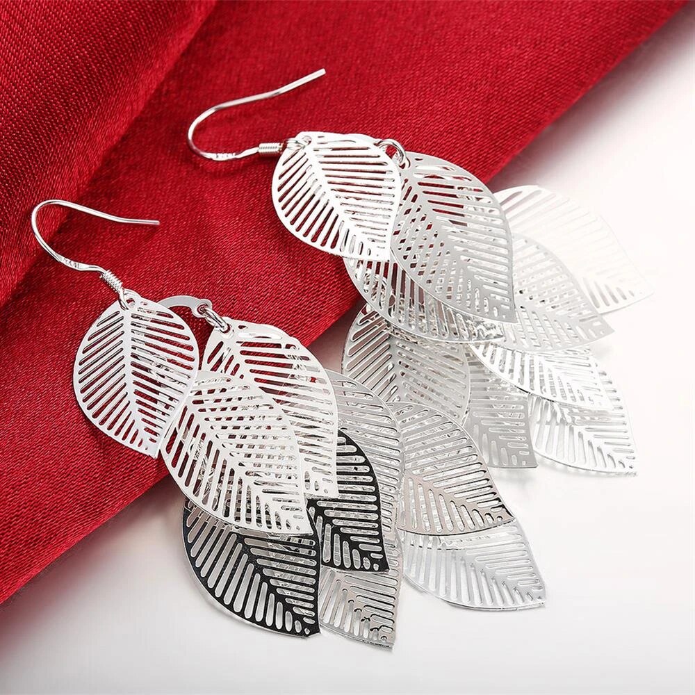 Filigrane geschichtete Ohrringe mit Blättern | Shop Nory