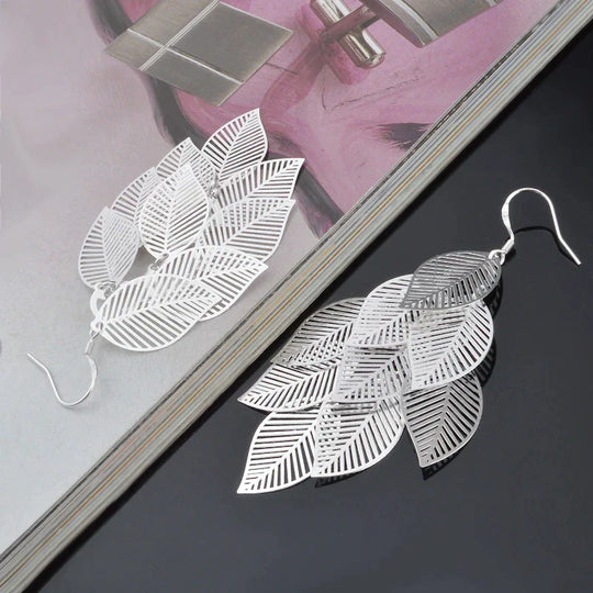 Filigrane geschichtete Ohrringe mit Blättern | Shop Nory