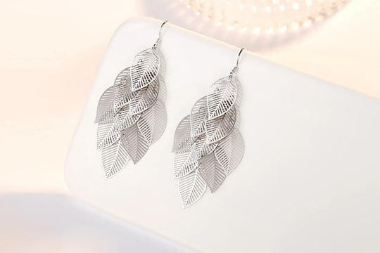 Filigrane geschichtete Ohrringe mit Blättern | Shop Nory